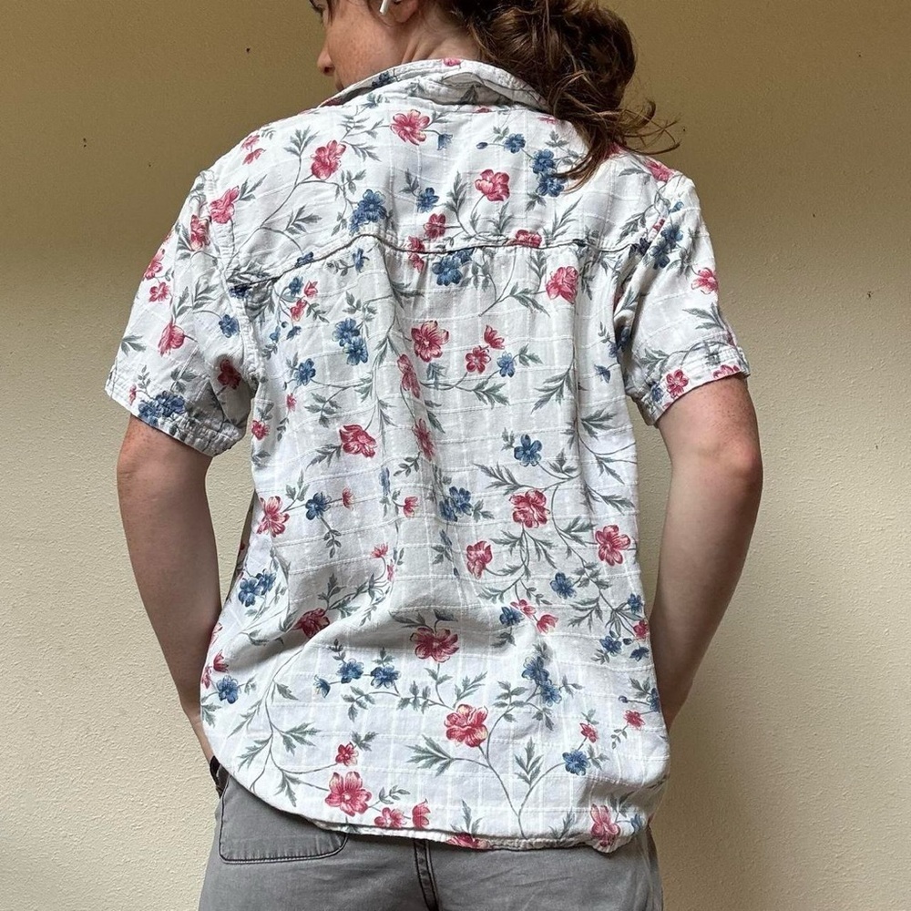 True vintage floral button up short sleeve shirt - Picture 6 of 8